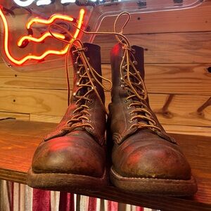 Vtg 60’s Red Wing Iron Ranger Boots 10.5 EE Dark Brown cork soles!